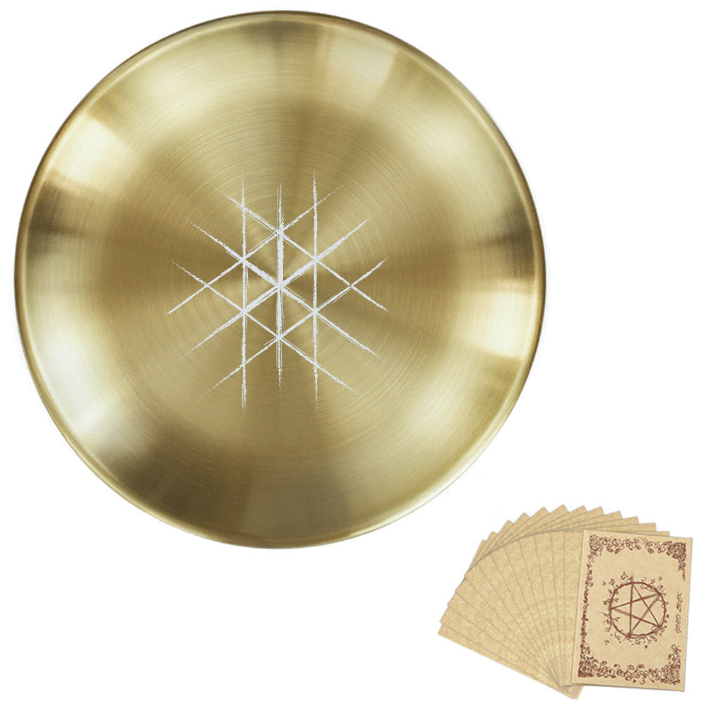 Three-Phase Moon Pentagram Ornament Metal Candle Holder Tray