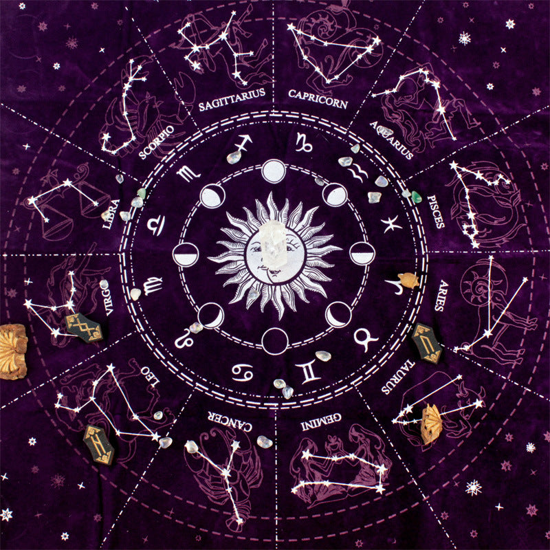 Starry Sky Tarot Cloth Twelve Constellations Oracle Card Tablecloth