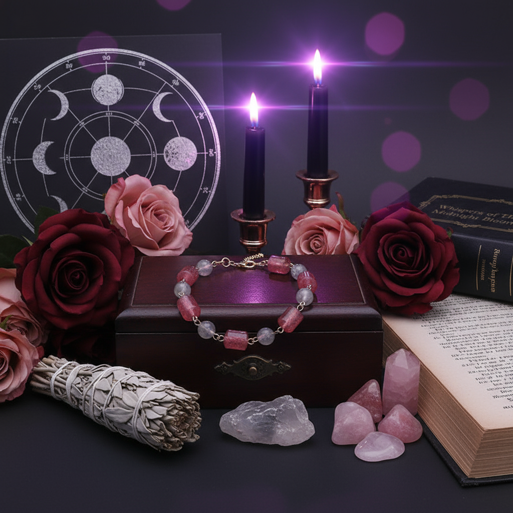 灰月光石草莓晶手链-混合风2