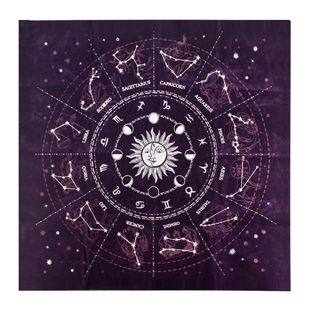 Starry Sky Tarot Cloth Twelve Constellations Oracle Card Tablecloth