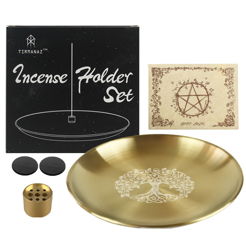 Tree of Life Steel Tray Nine-Hole Incense Holder Tray