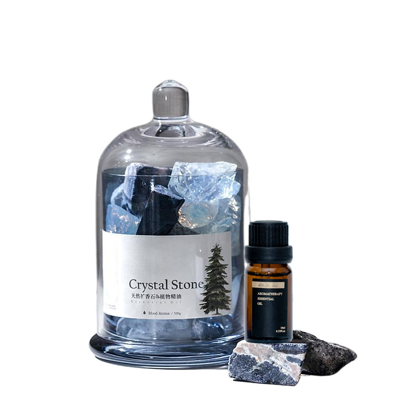 Purple/blue Natural Crystal Stone Diffusing  Aromatherapy Gift Box