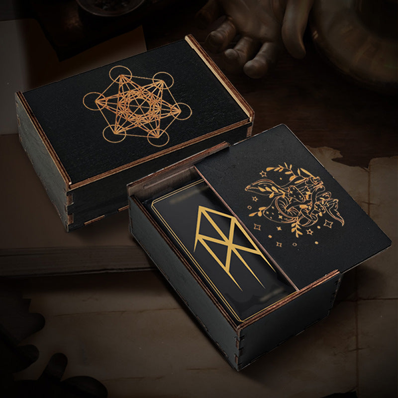 Twelve Constellations Lotus Push-Pull Wooden Box