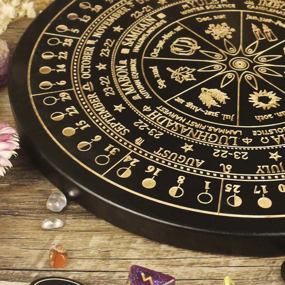Altar Star Chart Moon Phase Calendar Wooden Carving Plate