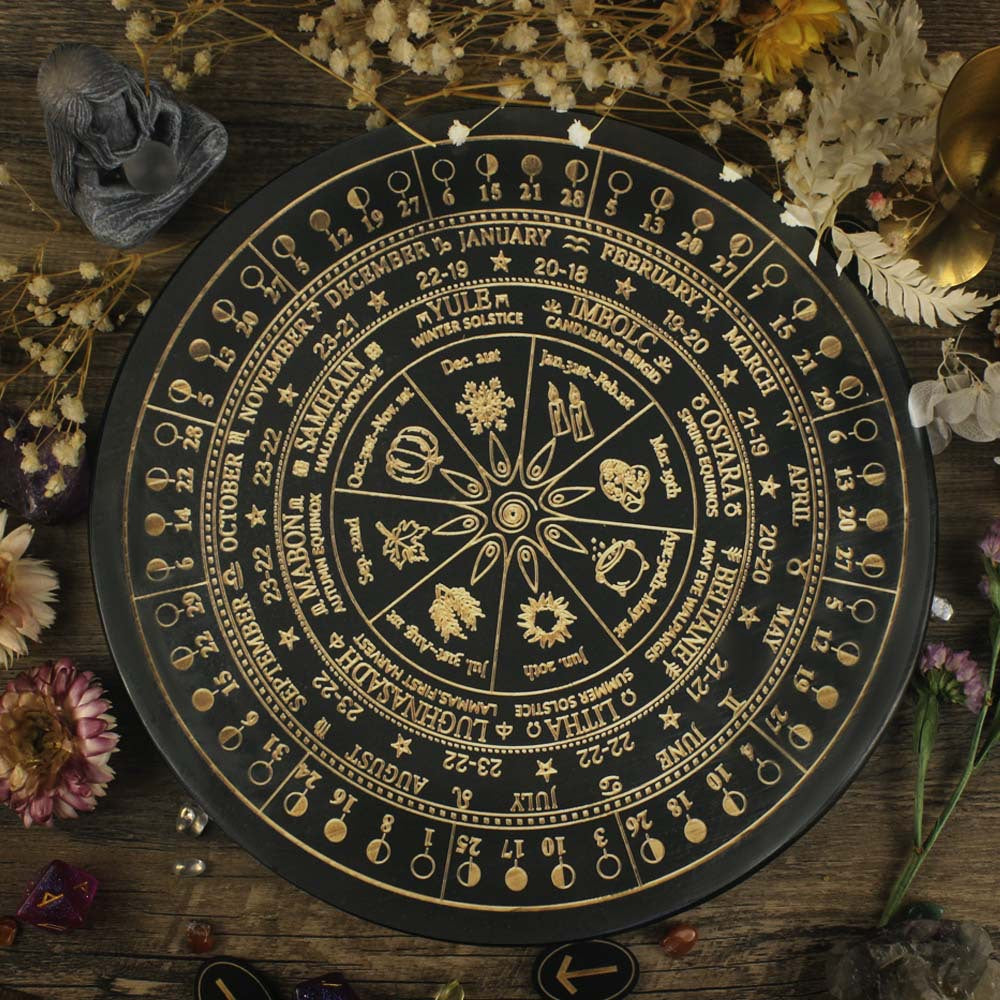 Altar Star Chart Moon Phase Calendar Wooden Carving Plate