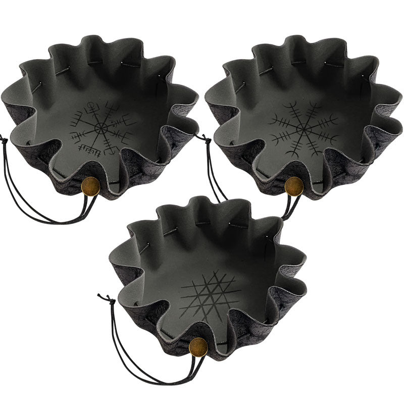 Viking Leather Dice Bag Tray Drawstring Bag