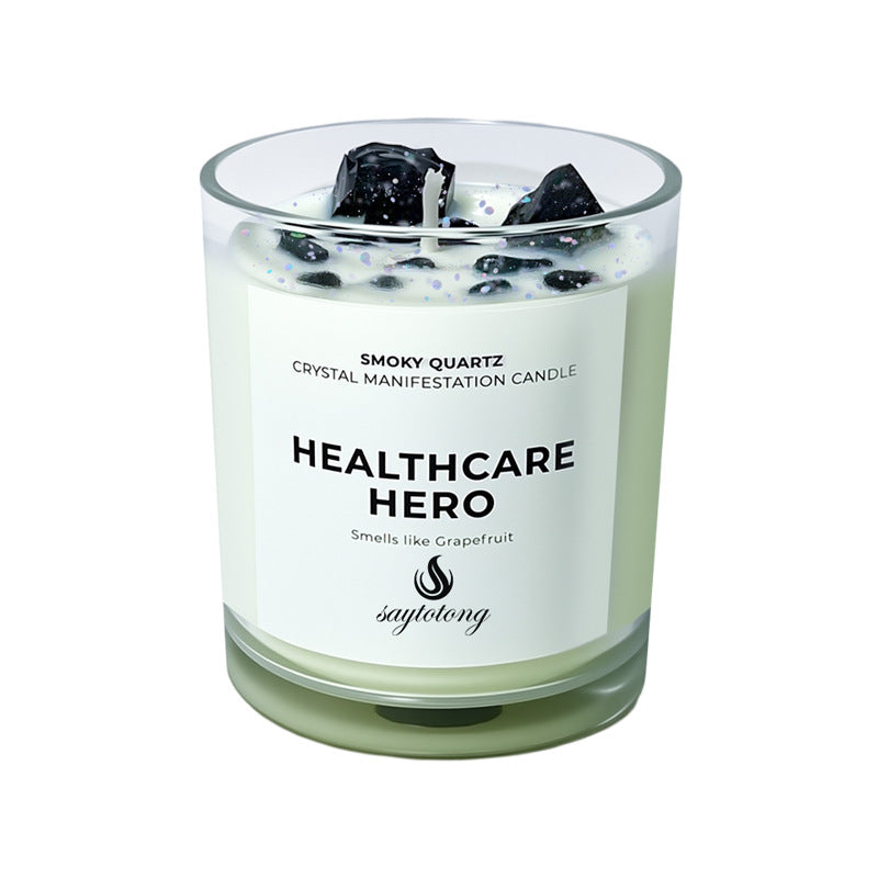 Crystal & Dried Flower Soy Candle | 6 Healing Scents