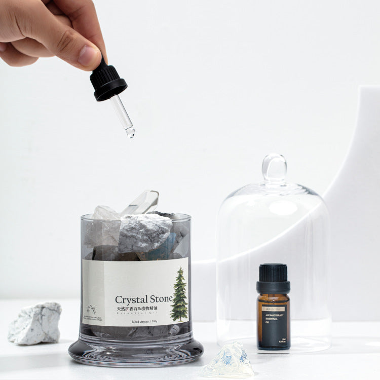 Gray Natural Crystal Stone Aromatherapy Gift Box