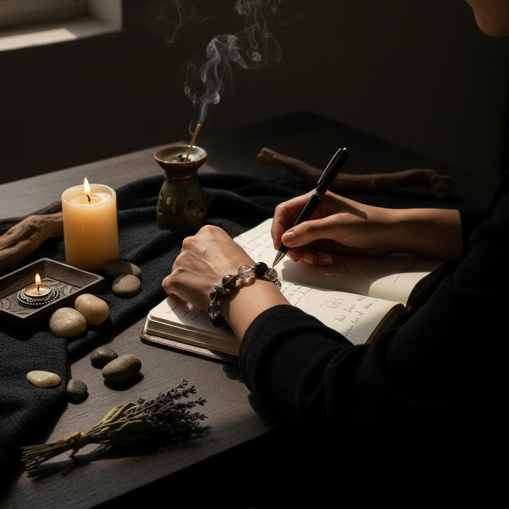 Black Rutilated Quartz Bracelet Shadow Work