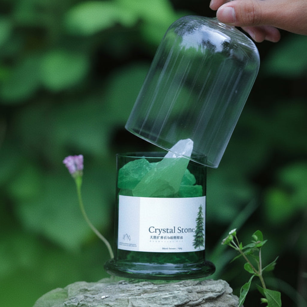 Green Natural Crystal Stone Aromatherapy Gift Box
