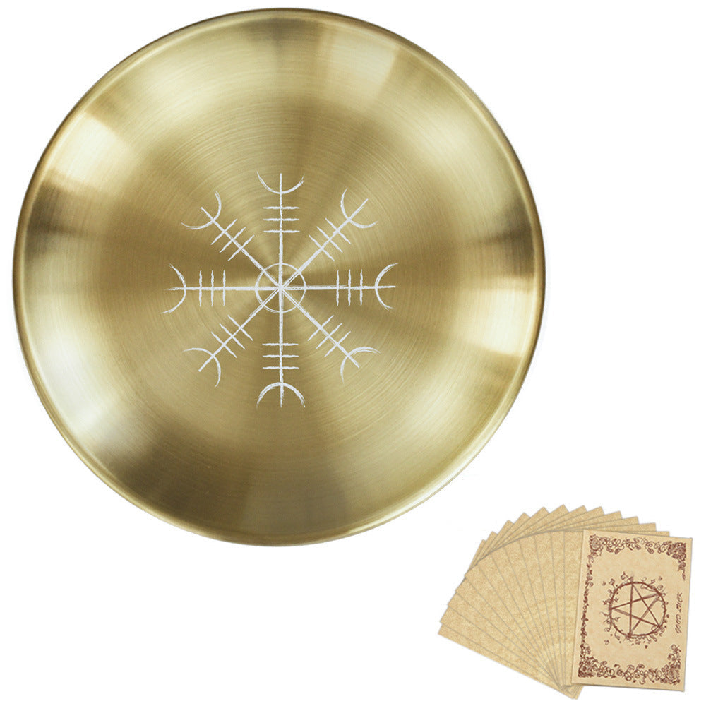 Three-Phase Moon Pentagram Ornament Metal Candle Holder Tray