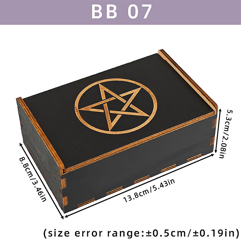 Twelve Constellations Lotus Push-Pull Wooden Box