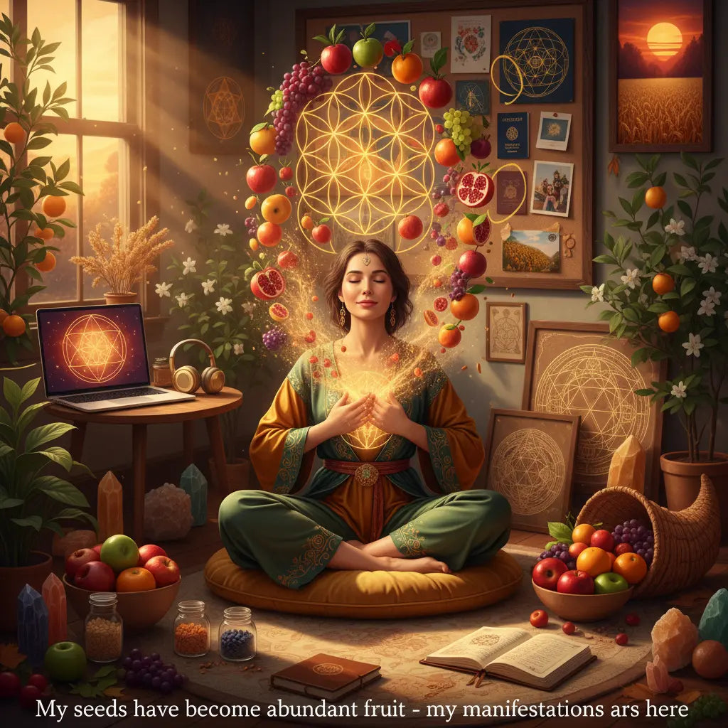 Fruit of Life Manifestation Abundance Meditation Scene