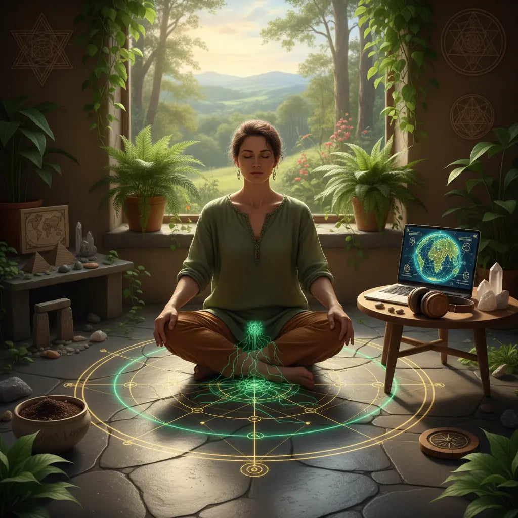 Icosa-Dodeca Matrix Planetary Grid Meditation Scene