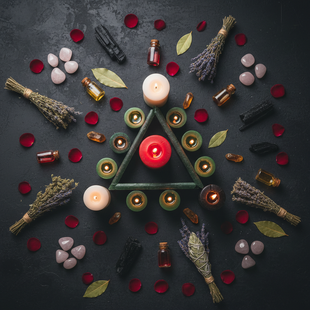 40 Candle Magic Setups lifestyle flat lay