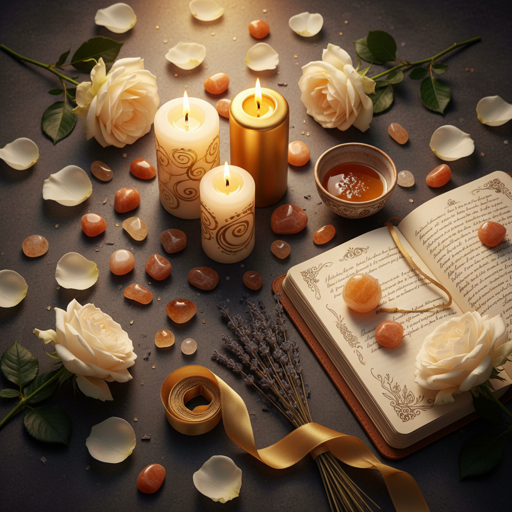 Light Path Rituals lifestyle flat lay