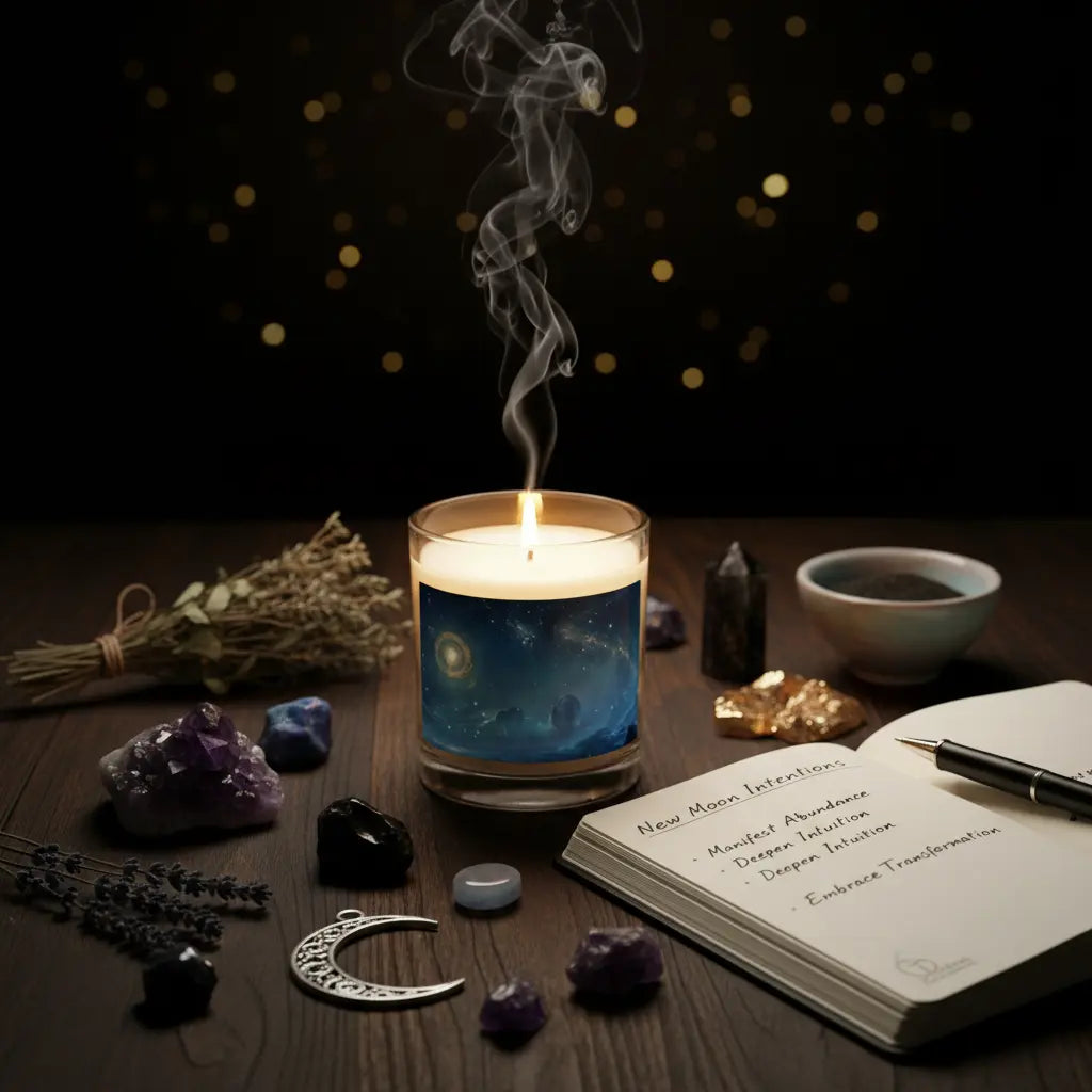 Celestial Crown Glass jar soy wax candle Nicole's ritual universe