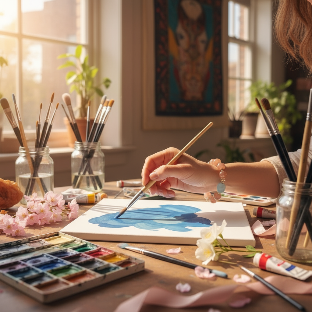 Orange Moonstone Aquamarine Bracelet Creative Flow