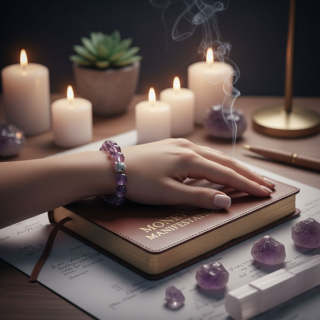 Purple Phantom Quartz Bracelet Layered Abundance