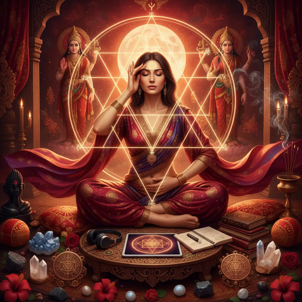 Sri Yantra Manifestation Shakti Meditation Scene