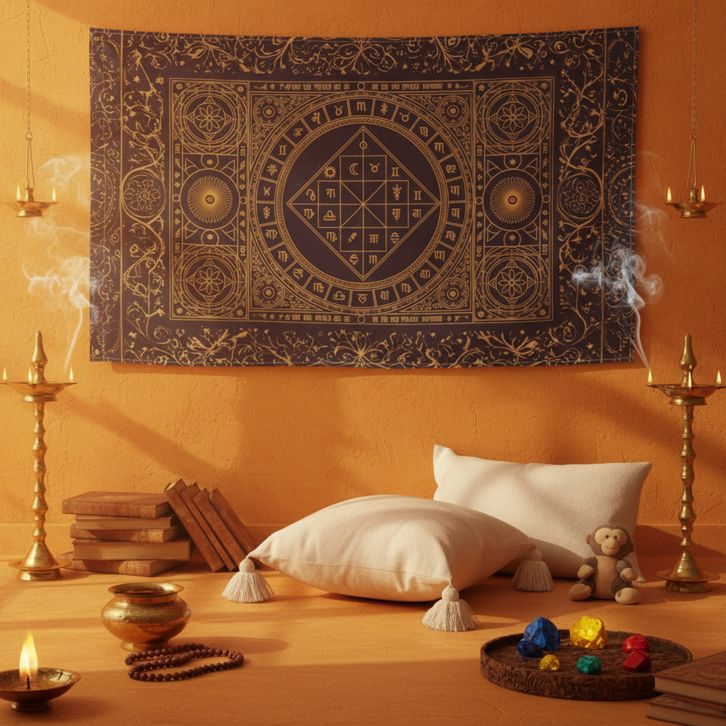 Vedic Jyotish Mandala Flag - Atmospheric Product Image