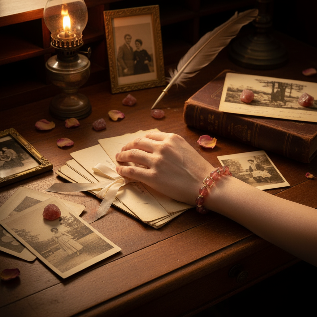 Vintage Strawberry Crystal Bracelet Old Soul Romance