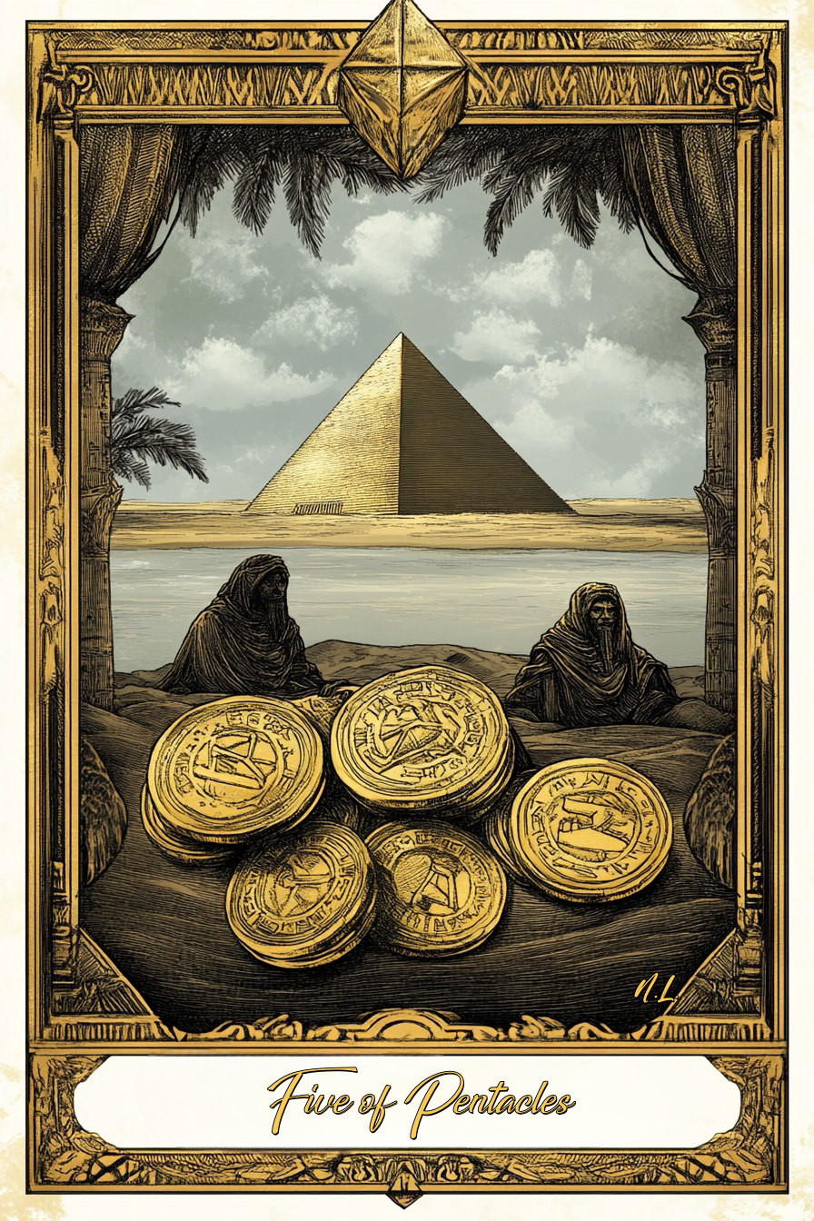 Five of Pentacles (Light Path): Tarot Card Meaning, Ritual & Meditation Nicole's ritual universe