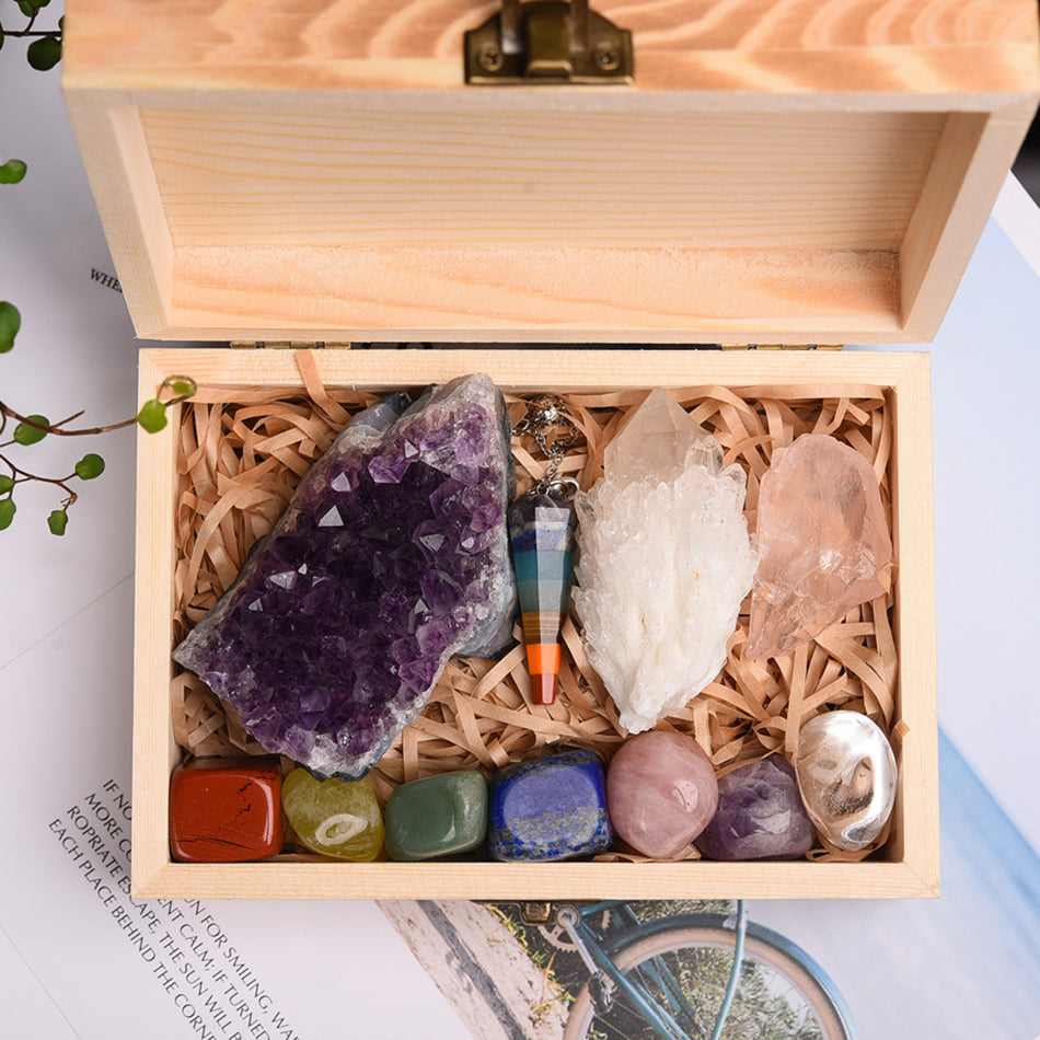 Amethyst crystal tower on bedside table for sleep support and dream enhancement