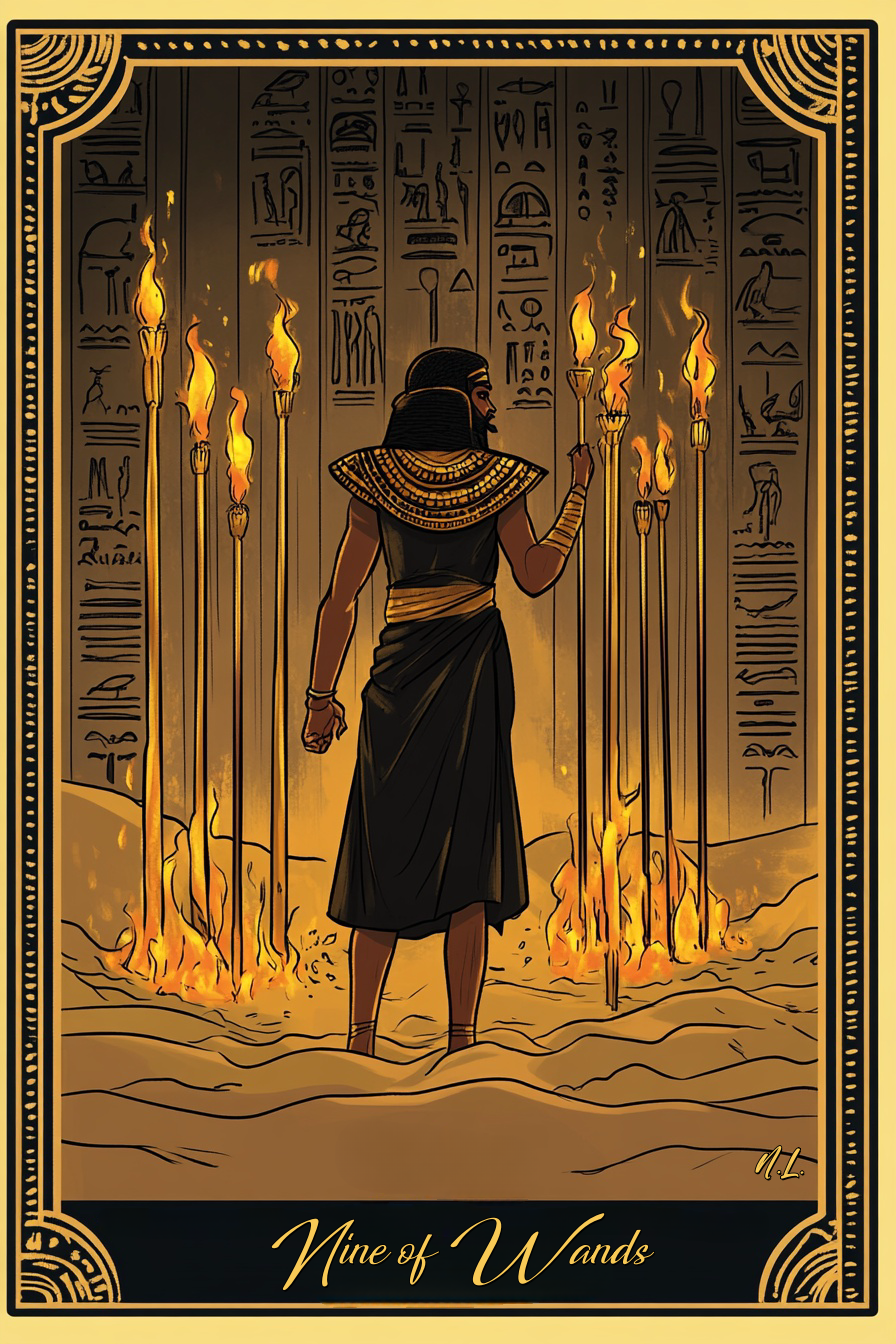 Nine of Wands (Light Path): Tarot Card Meaning, Ritual & Meditation Nicole's ritual universe