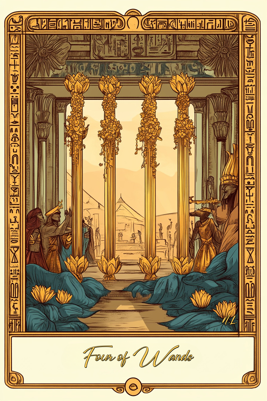 Four of Wands (Light Path): Tarot Card Meaning, Ritual & Meditation Nicole's ritual universe