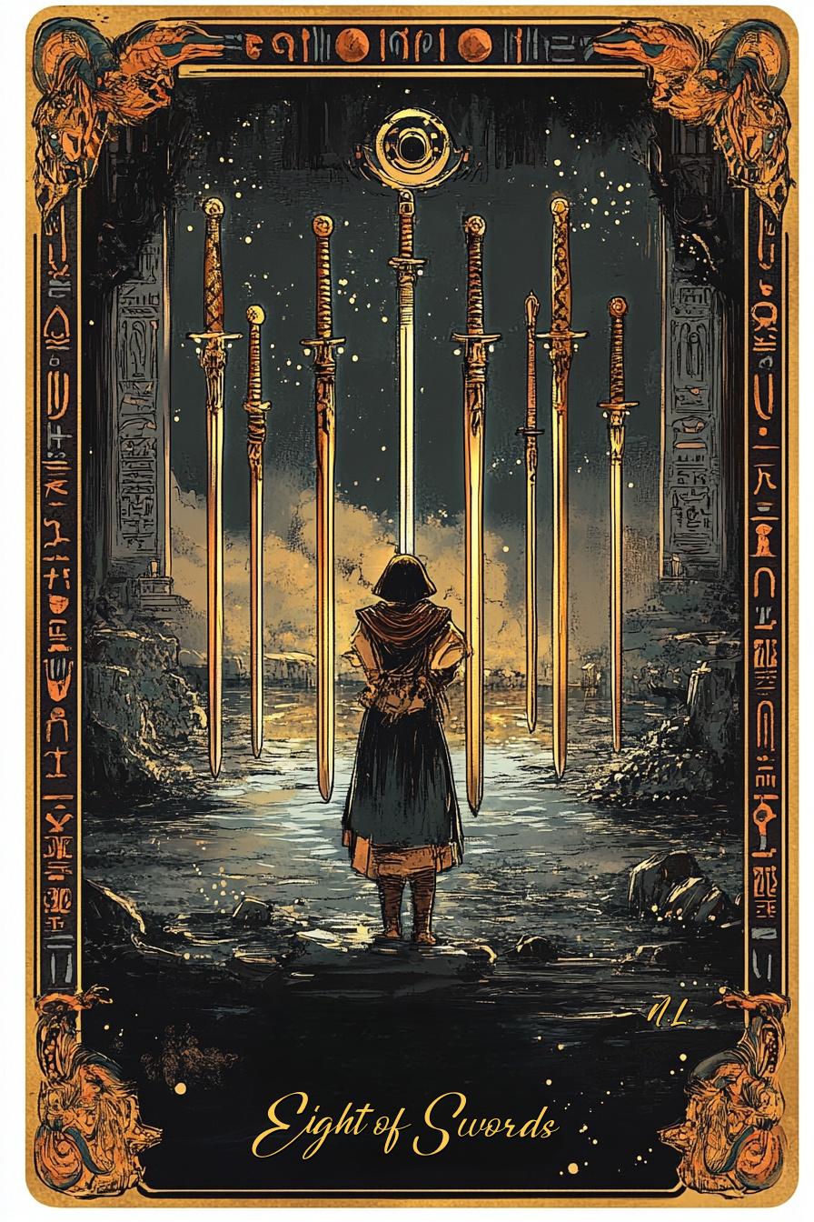 Eight of Swords (Light Path): Tarot Card Meaning, Ritual & Meditation Nicole's ritual universe