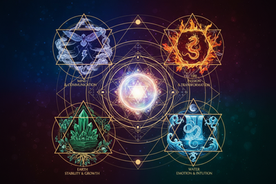 Alchemical Elements: Fire, Water, Air, Earth, Aether