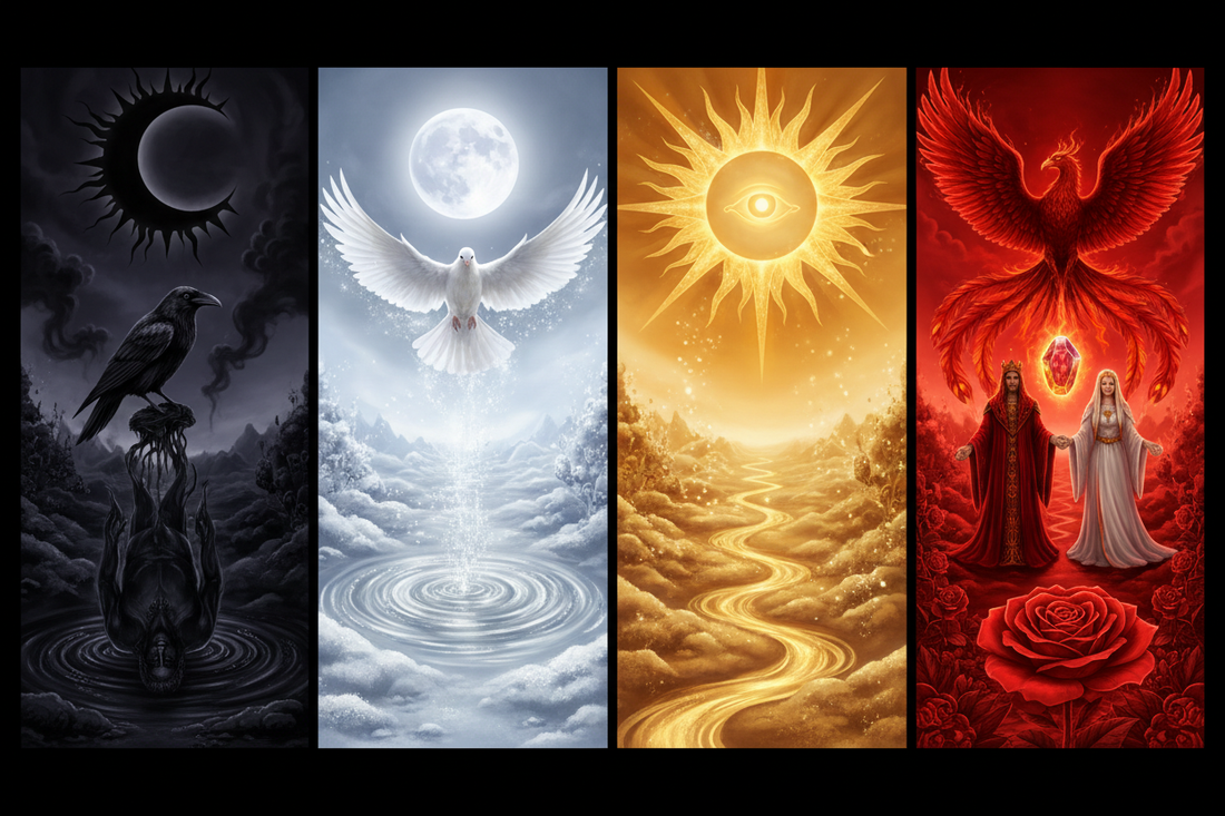 Alchemical Stages: Nigredo, Albedo, Citrinitas, Rubedo Explained - Nicole's ritual universe