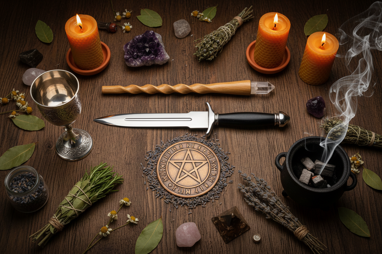 Complete Guide to Altar Tools: Athame, Wand, Chalice, Pentacle ...
