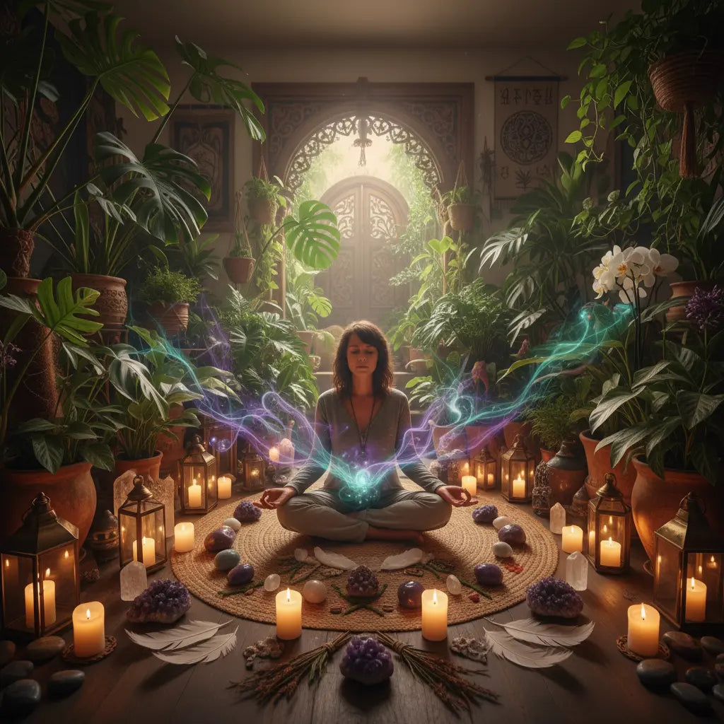 Amazonian plant medicine meditation scene