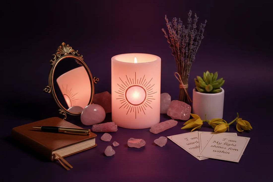 Amor Sui Potentia Candle: Self-Love Magic Circle Ritual - Nicole's ritual universe