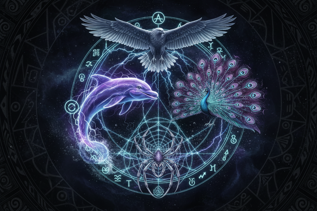 Aquarius Animal Totems: Dolphin, Eagle, Spider & Peacock Spirit Guides