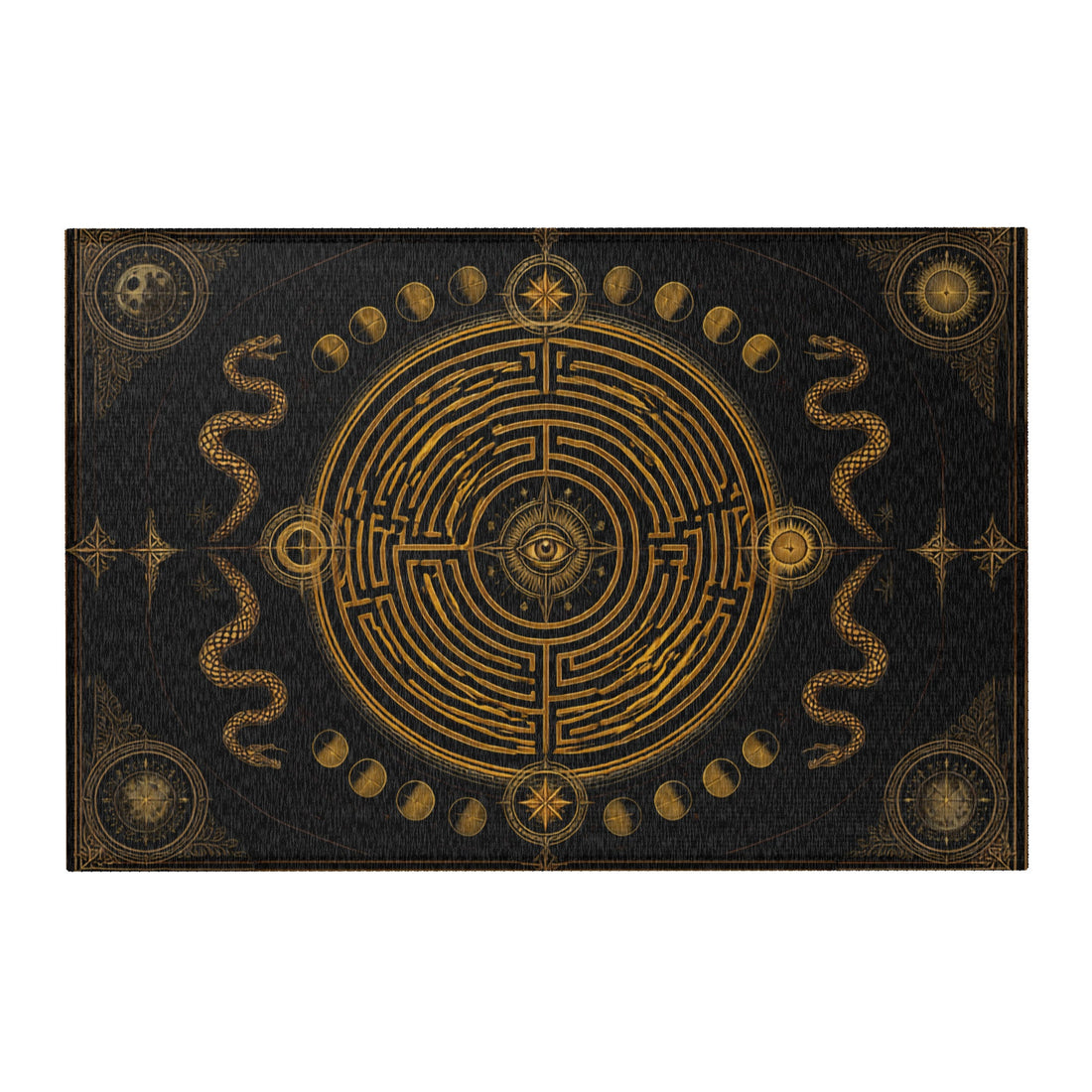The Golden Labyrinth Area Rug 36x24 Front