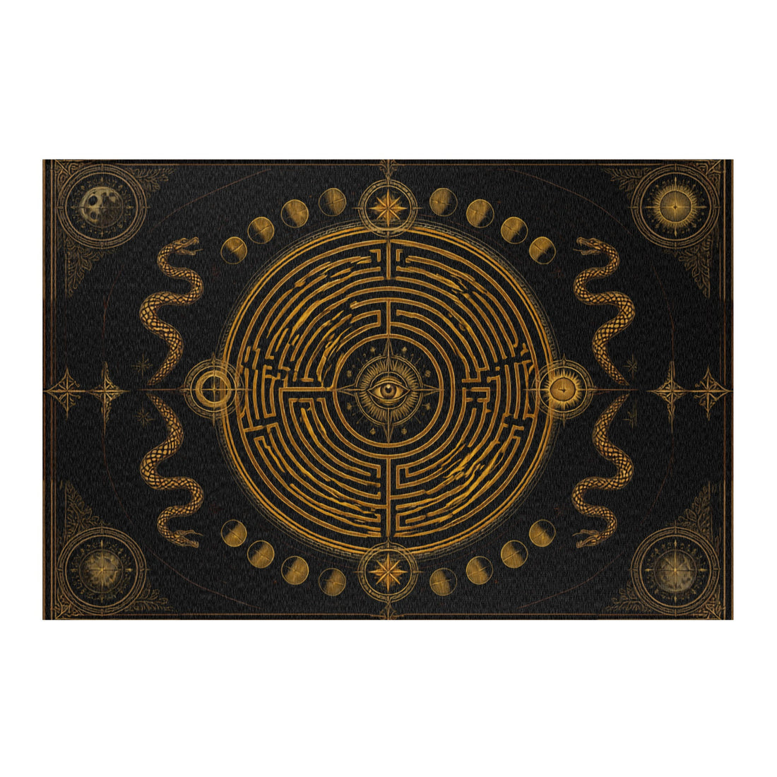 The Golden Labyrinth Area Rug 72x48 Front