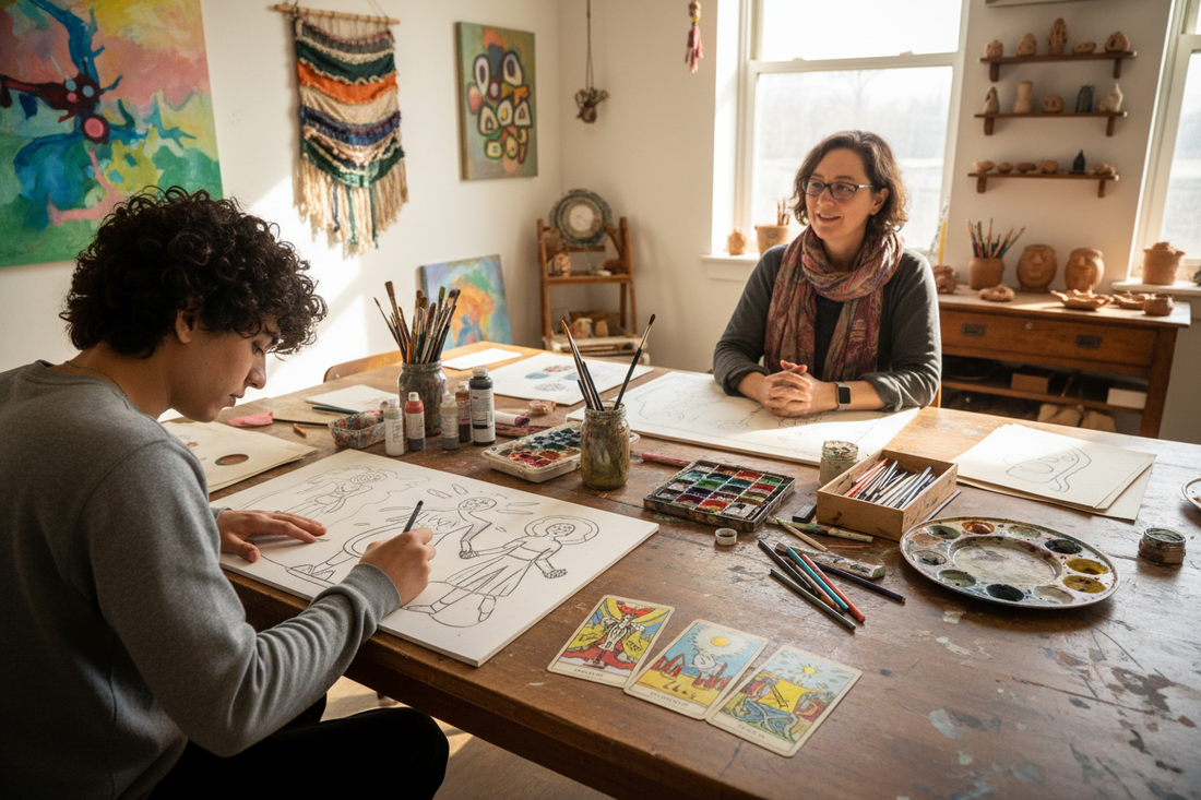 Art Therapy Integration: Drawing Your Tarot Reading