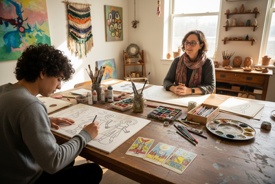 Art Therapy Integration: Drawing Your Tarot Reading