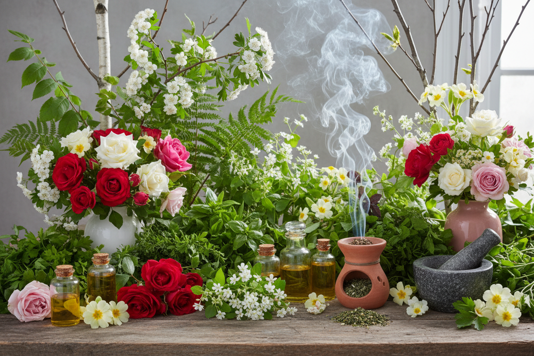 Beltane Herbs: Hawthorn, Rose & Woodruff