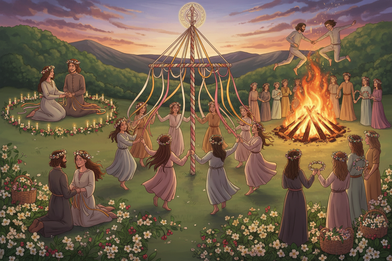 Beltane Rituals: Maypole Dancing and Fire Jumping Ceremonies - – Nicole ...