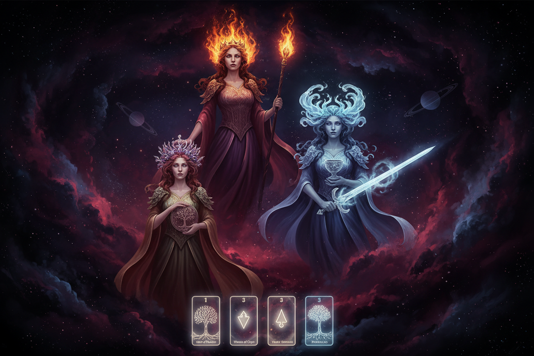 Binah & Tarot: The Four Threes, Four Queens & the Understanding Sephirah