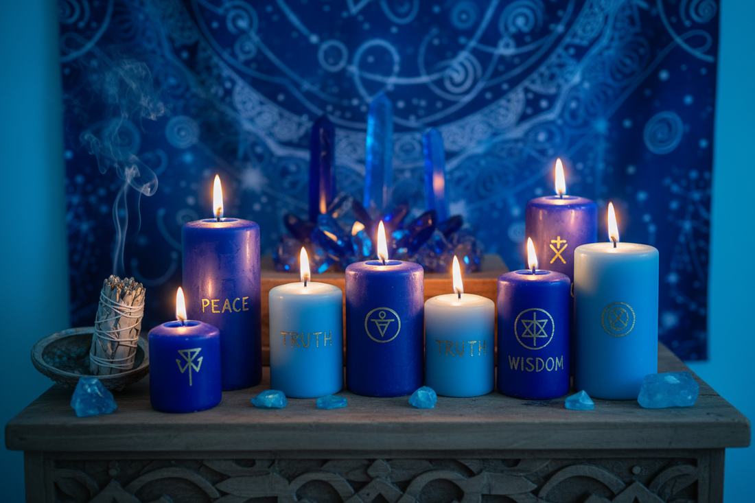 Blue Candles: Peace, Truth, Wisdom
