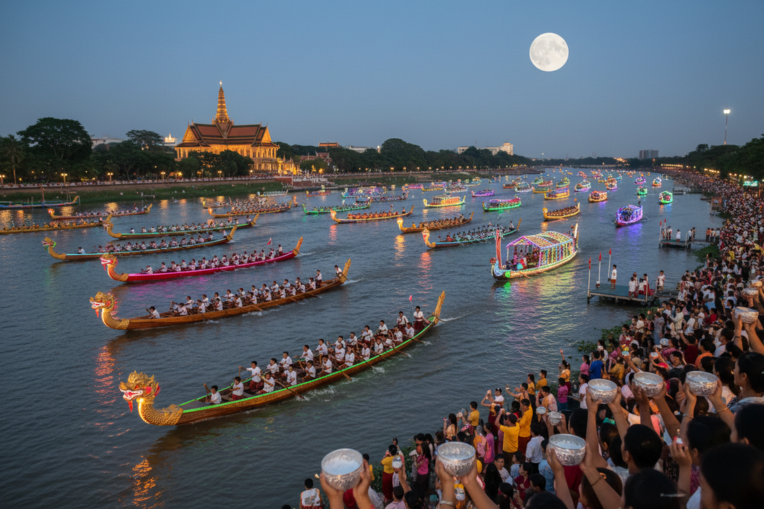 Bon Om Touk: Cambodian Water Festival - Dragon Boat Racing, Moon Worship, and River Reversal Celebration - Nicole's ritual universe