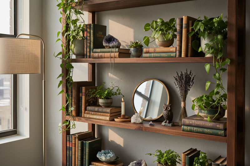 Bookshelf Altar: Disguising Sacred Space as Home Decor