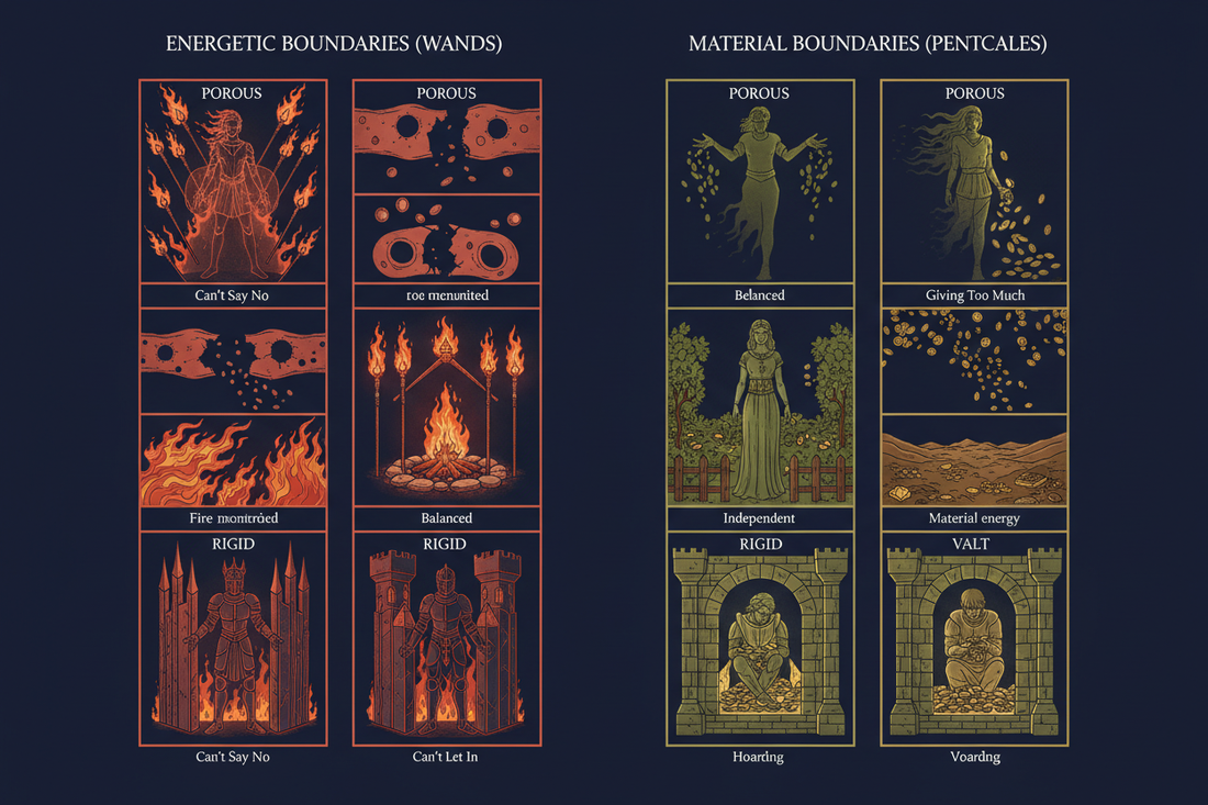 Boundary Problems in Wands and Pentacles — Porous, Rigid, and Healthy Boundaries - Nicole's ritual universe