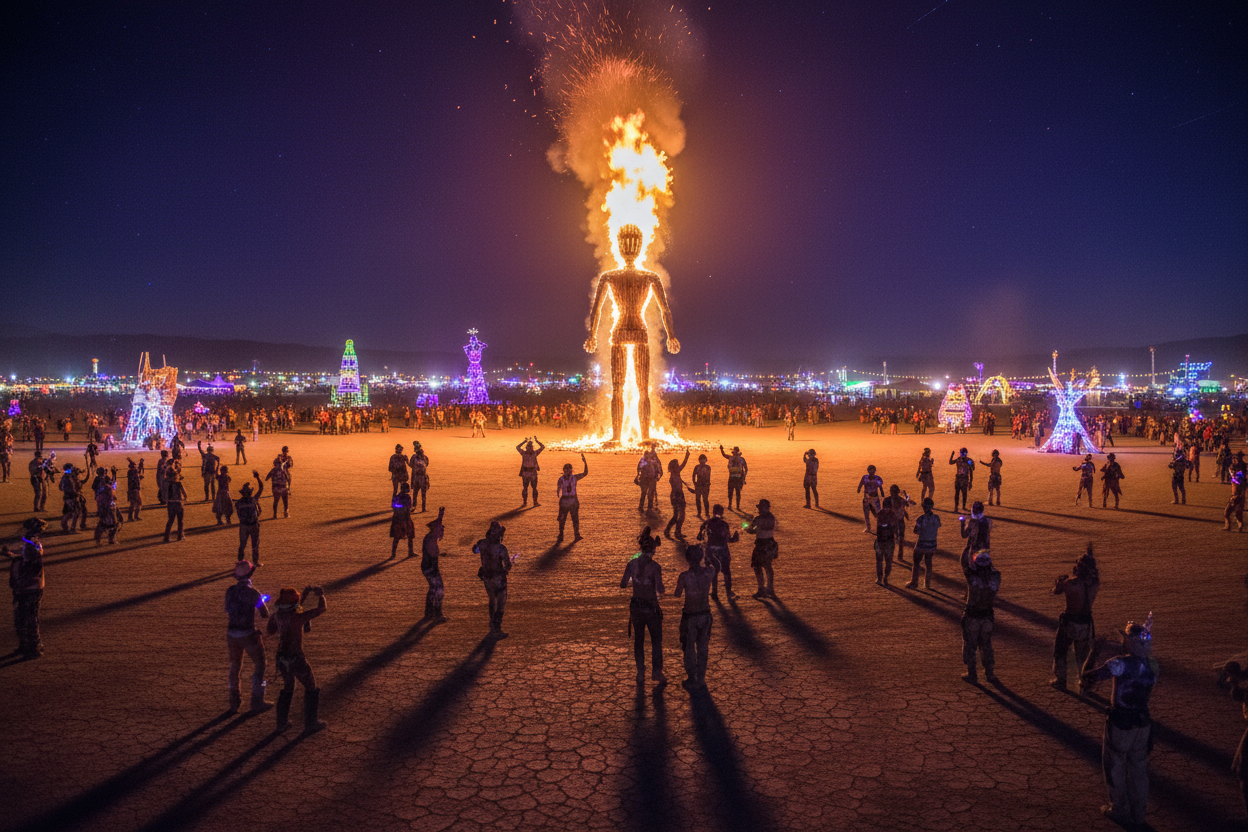 Burning Man: Modern Ritual Art - Fire Ceremony & Gift Economy ...