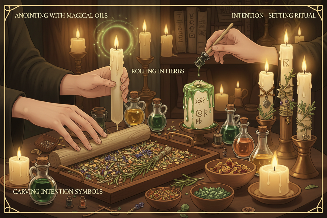 Candle Dressing Anointing Oils Herbs Intention Setting - Nicole's ritual universe